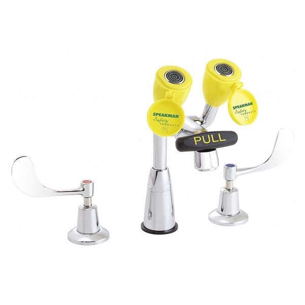Eyewash/Faucet Combination, Counter Mounted, 11.0 H., 12.0 W