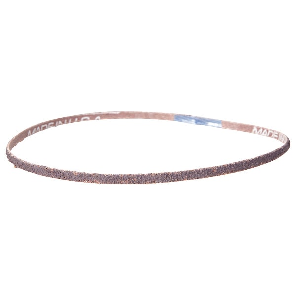 Sanding Belt, 1/4 in W, 18 in L, Coated, Aluminum Oxide, P60 Grit, Coarse, R283 Metalite, Maroon