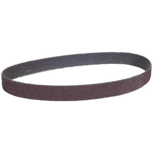 Sanding Belt, 1/8 in W, 12 in L, Coated, Aluminum Oxide, 80 Grit, Medium, R283 Metalite, Brown