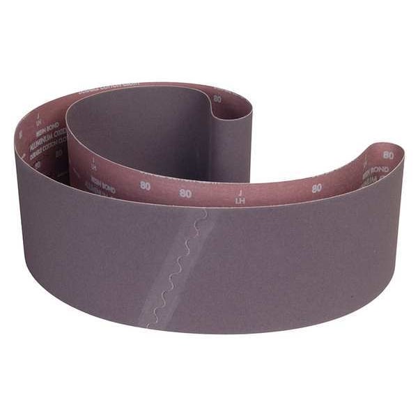 Sanding Belt, Coated, 6 in W, 89 in L, 80 Grit, Coarse, Aluminum Oxide, R228 Metalite, Brown