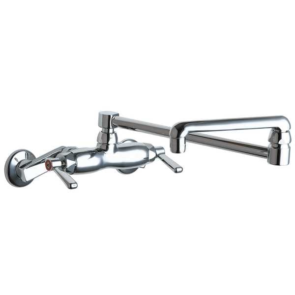 Double Joint Kitchen Faucet, Manual, 3" to 8-3/8" Mount, 2 Hole Commercial