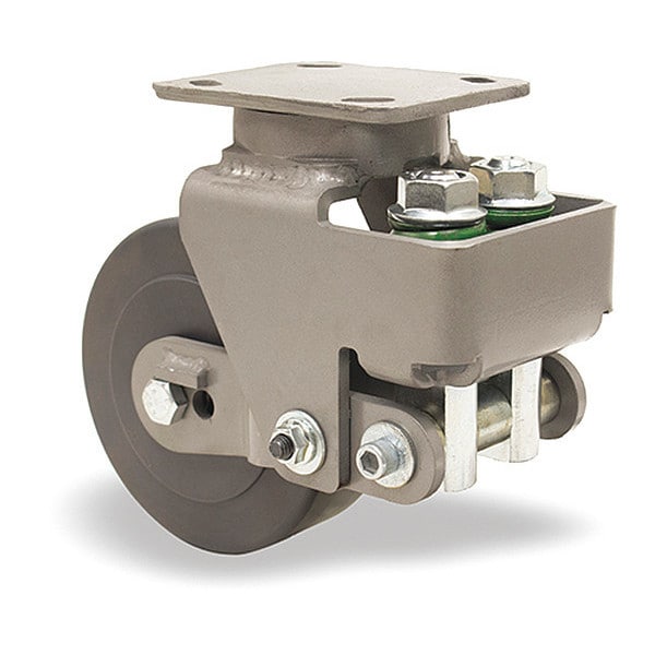 Aerospace Spring Loaded Workhorse Swivel Caster, 8" x 2" Nylon Wheel, 1/2" Seal Precision Ball Bearing