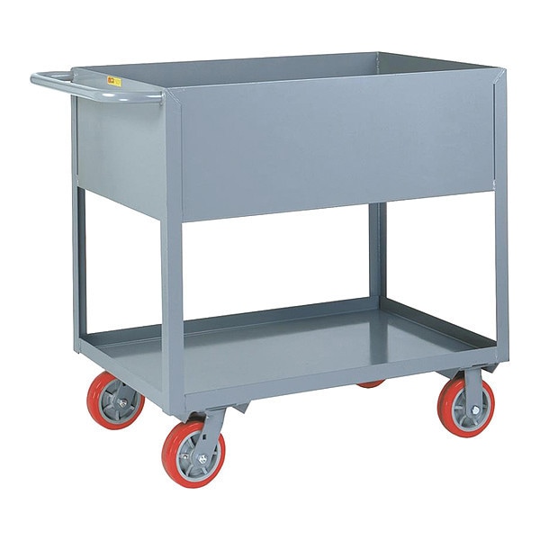 Utility Cart, 12 ga. Steel, 3600 lb Load Capacity, 2 Shelves, 42" L, 24-3/8" W, 38" H