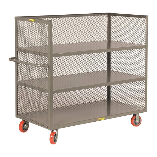 Stock Cart, 12 ga. Steel, 3600 lb Load Capacity, 3 Shelves, 66" L, 57" H