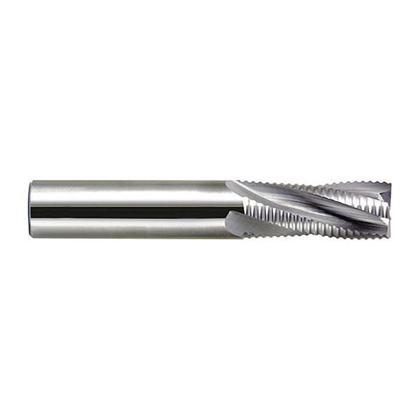 Roughing End Mill, Chamfer, 0.01x3/8", Overall Length: 3"