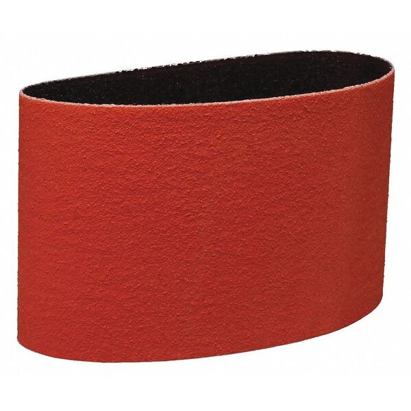 Sanding Belt, 3-1/2" W, 15-1/2" L, Closed Coat, Ceramic, 60 Grit, Orange