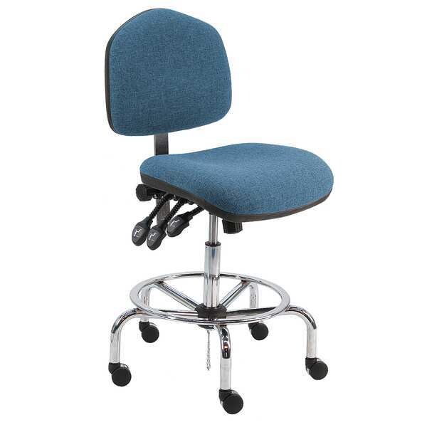Ergonomic Chair Ergonomic Chair, 20" to 28" Height, Fabric, Blue