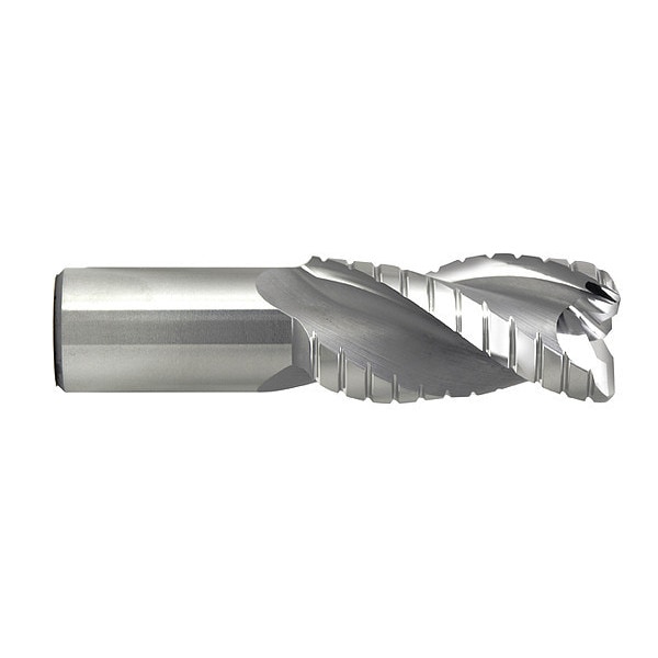 Rougher/Finisher End Mill, Ch, 0.02, 1/2", Length of Cut: 2"