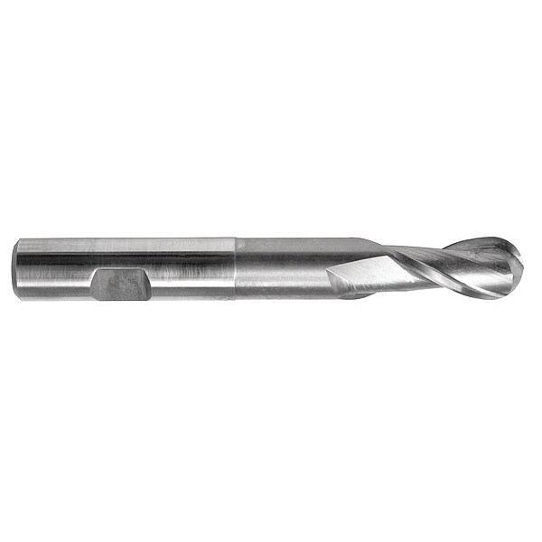 Gnrl Purpose End Mill, Ball End, 3/16x1/2", Number of Flutes: 2
