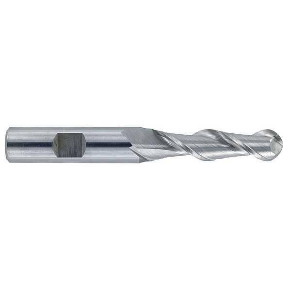 Hss General Purpose End Mill, Ball, 1/2x2", End Mill Material: Cobalt High Speed Steel