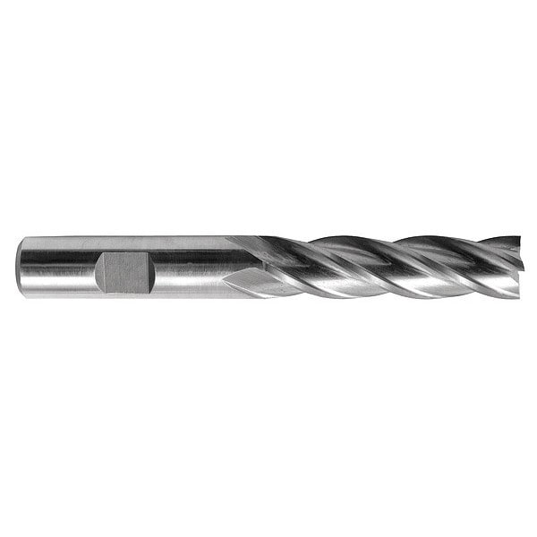 Hss General Purpose End Mill, Sq., 1/2x4", Number of Flutes: 4