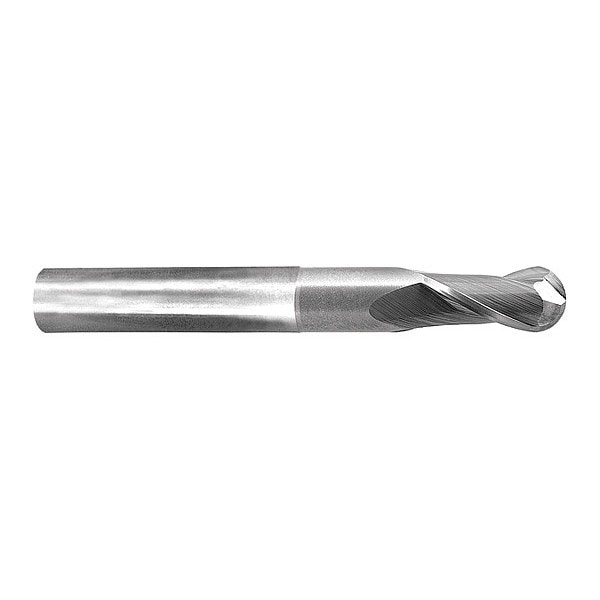 Carbide GP End Mill Ball 3/8"X1-1/2, Number of Flutes: 2