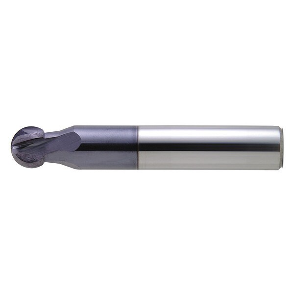 End Mill, Ball, 220 deg., 1/2", Overall Length: 3"
