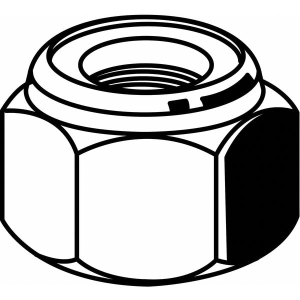 Nylon Insert Lock Nut, 1-1/4"-12, Steel, Grade 8, Black Oxide, 1 27/64 in Ht, 5 PK