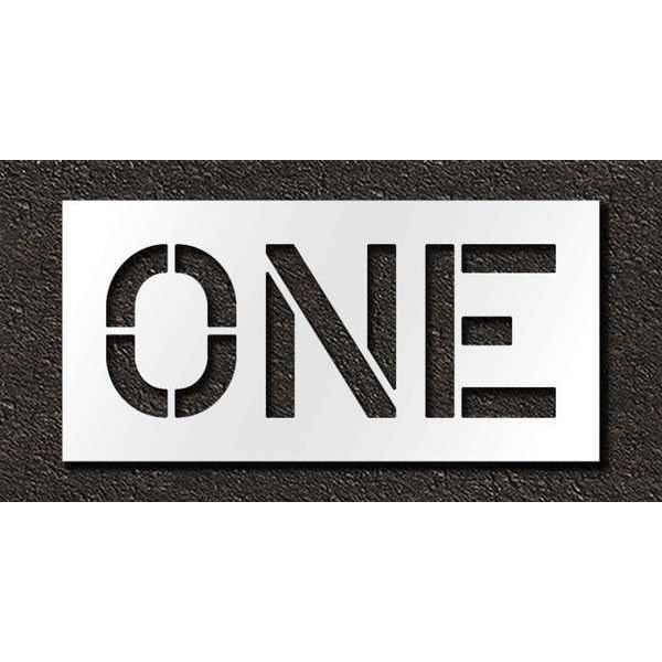 Pavement Stencil, Message, One, 12 in Character Height, Highway Gothic Font, Polyethylene, Clear