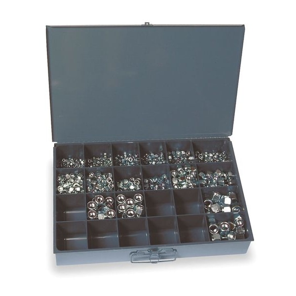 Zinc Plated Finish Steel Nylon Insert Hex Lock Nut Assortment, 1090 pc.