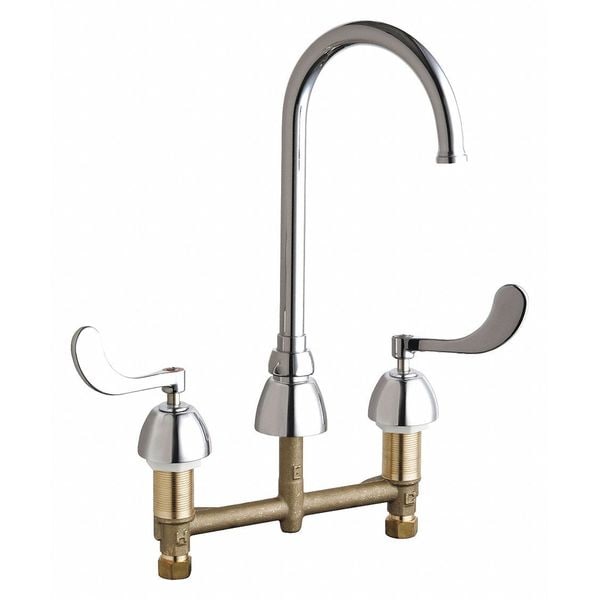 Gooseneck Kitchen/Bathroom Faucet, Manual, 8" Mount, 3 Hole Commercial