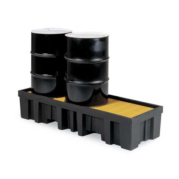 Spill Pallet, 78 gal Spill Capacity, 3 Drums, 3,000 lb Load Capacity, High Density Polyethylene