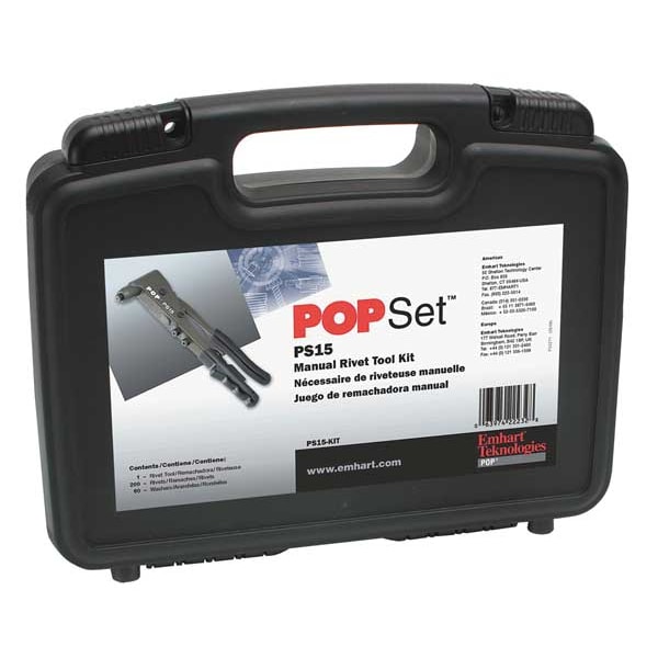 Rivet Tool Kit, 3/32, 1/8, 5/32, 3/16 In