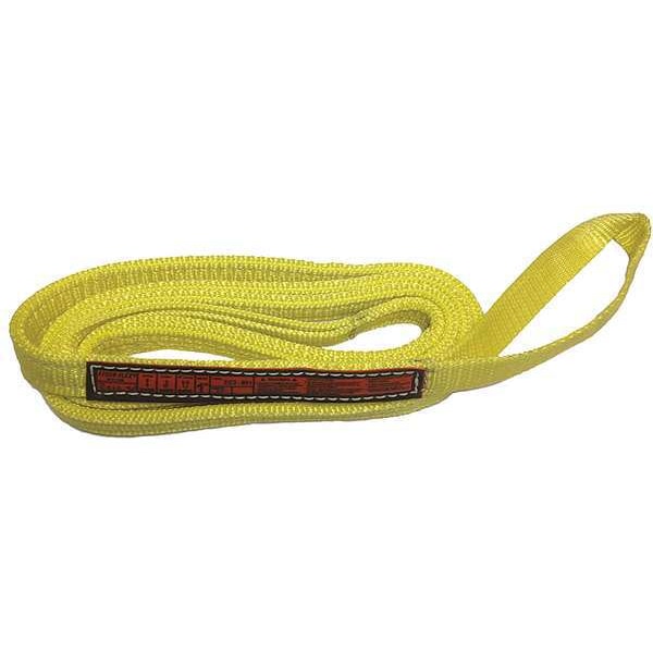 Synthetic Web Sling, Type 4, 11 ft L, 1 in W, Nylon, Yellow