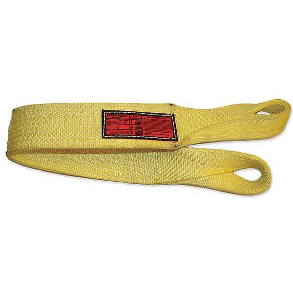 Synthetic Web Sling, Type 4, 11 ft L, 10 in W, Nylon, Yellow