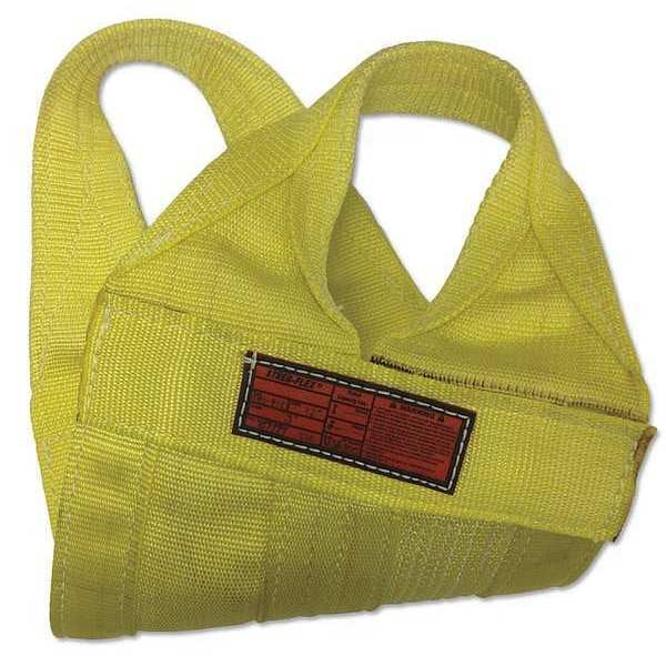 Synthetic Web Sling, Type 8, 10 ft L, 24 in W, Nylon, Yellow