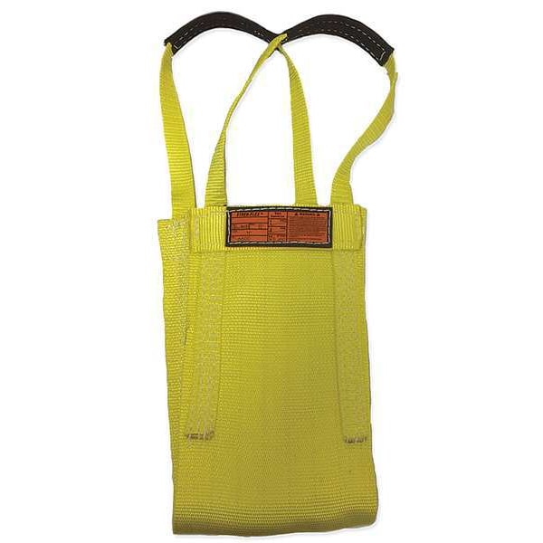 Synthetic Web Sling, Type 9, 10 ft L, 24 in W, Nylon, Yellow