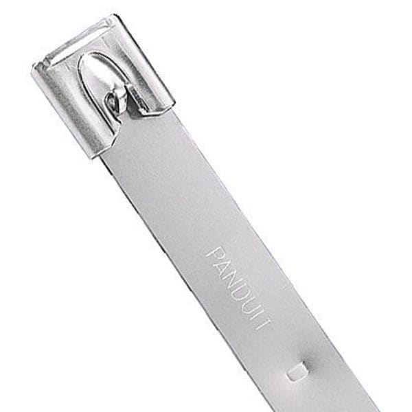 Cable Tie, 18 in L, 4 in Max Bundle Dia., Silver, 316 Stainless Steel, 600 lb Strength, 50 PK