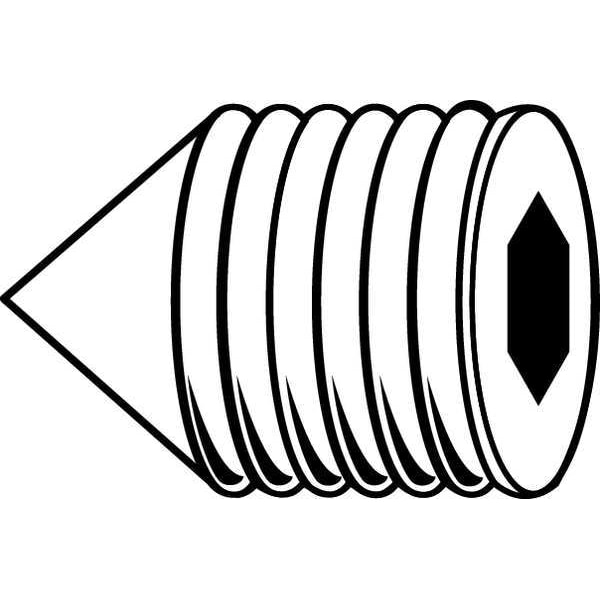 Socket Set Screw, Cone, 1/4-28x1/4, PK100