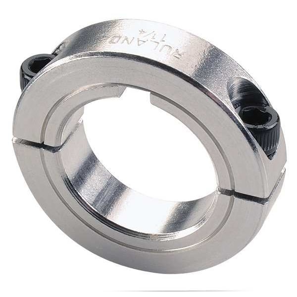 Shaft Collar, Clamp, 2Pc, 2-3/16 In, Alum