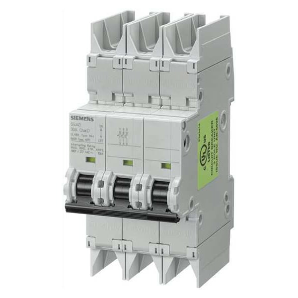 Miniature Circuit Breaker, 5SJ4 Series, 8A, 3 Pole, 277/480V AC, 10kA, C Curve