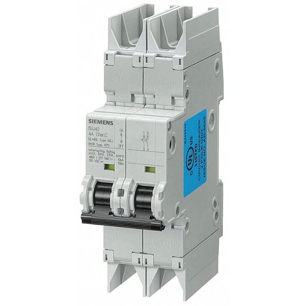 Miniature Circuit Breaker, 5SJ4 Series, 8A, 2 Pole, 277/480V AC, 10kA, D Curve