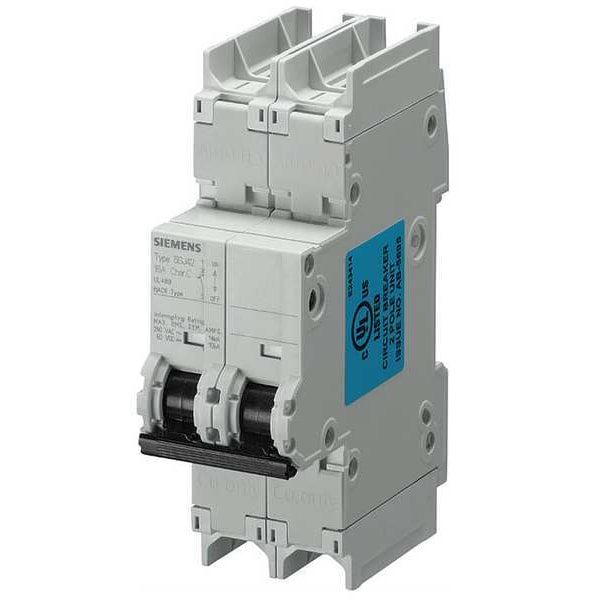 Miniature Circuit Breaker, 5SJ4 Series, 13A, 2 Pole, 240V AC, 14kA, D Curve