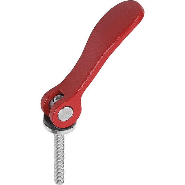Cam Lever S1 10-32X30, A=70, 4, B=21, 5, Aluminum Red RAL 3003 Powder-Coated, Comp: Stainless Steel