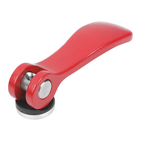 Cam Lever Size: 9 D=6-32, A=36, 2, B=14, 4, Aluminum Red RAL 3003 Powder-Coated, Comp: Stainless Steel