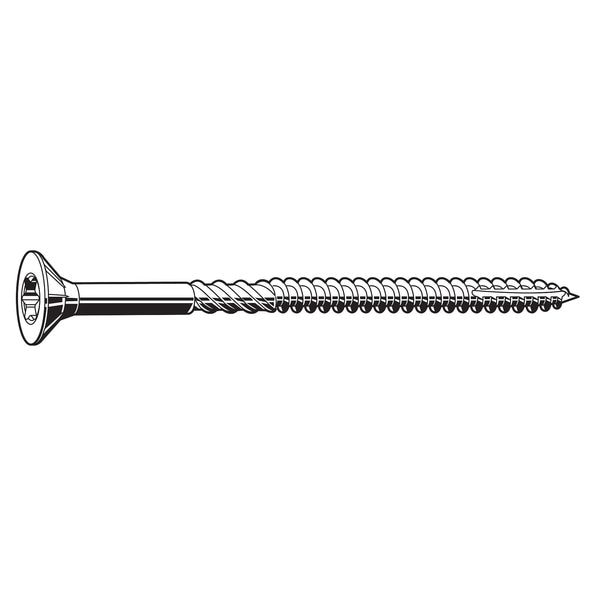 Wood Screw, #9, 2-1/2 in, Plain Stainless Steel Flat Head Torx Drive, 200 PK