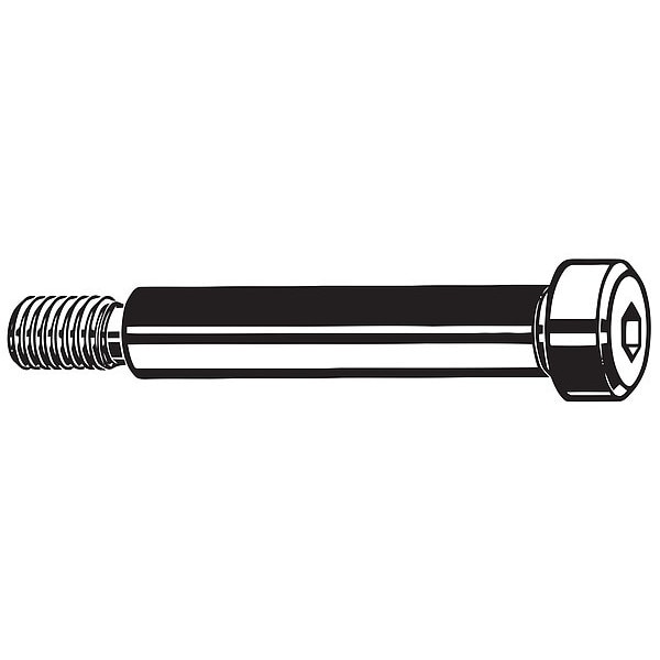 Shoulder Screw, M6-1.00 Thr Sz, 11 mm Thr Lg, 50 mm Shoulder Lg, 18-8 Stainless Steel, 5 PK