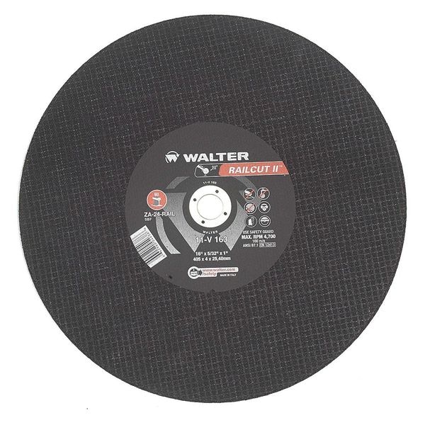 Abrasive Cut-Off Wheel, 14 in Dia, 0.1563 in Thick, 1 in Arbor Hole Size