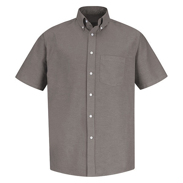 Men's Work Shirt, Cotton/Polyester, Button Fronts, 1 Pocket(s), Gray, L