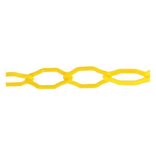 Plastic Chain, Yellow, 100 ft Length, Gloss