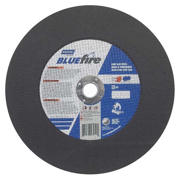 Abrasive Cut-Off Wheel, Type 1, 20 in Dia, 0.1563 in Thick, 1 in Arbor Hole Size, Zirconia Alumina
