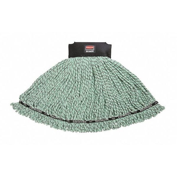 19.5 in L Blend Mop Head, Green, Blended, PK6