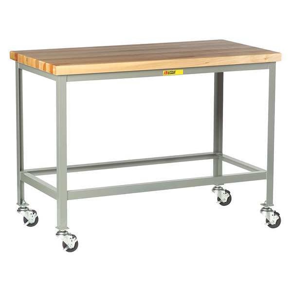 Mobile Wrkbnch, Butcher Block, 36" W, 24" D