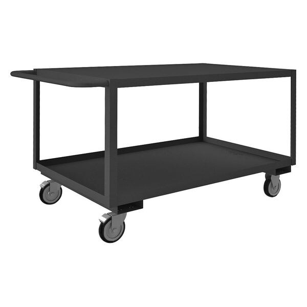 Utility Cart with Lipped & Flush Metal Shelves, Steel, 1,200 lb Load Capacity, 2 Shelves, 52 in L