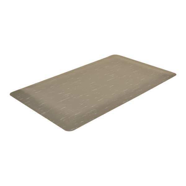 Antifatigue Mat, 57 ft. L x 3 ft. W, 1" Thickness, Vinyl, Marble, Gray/White
