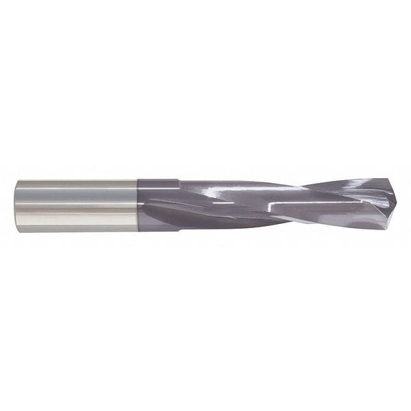 Screw Machine Drill Bit, X Size, 135  Degrees Point Angle, Solid Carbide, TiAlN Finish, Spiral Flute
