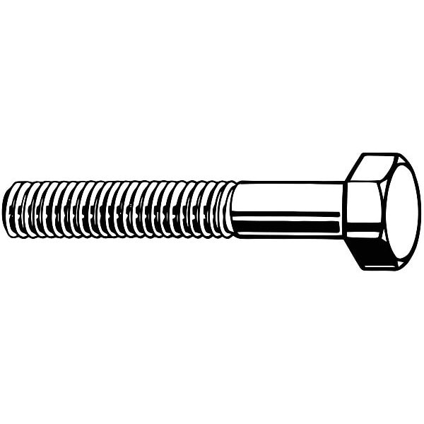 Grade 5, 1/4"-20 Hex Head Cap Screw, Zinc Plated Steel, 1-3/4 in L, 100 PK