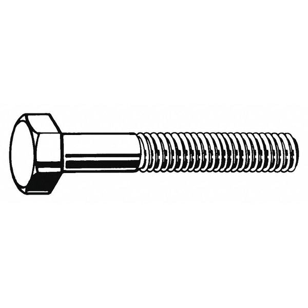 Grade 5, 1"-8 Hex Head Cap Screw, Zinc Plated Steel, 3-1/4 in L, 5 PK