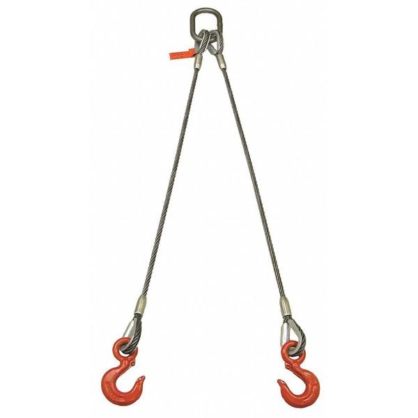 Sling, Wire Rope, 7 Ft L, 19400 Lb at 60