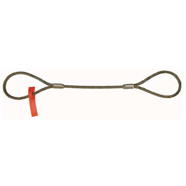 Sling, Wire Rope, 9 Ft L, Vert Cap 1300 lb
